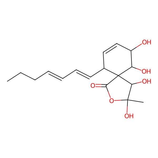 2D Structure of 10-Hepta-1,3-dienyl-3,4,6,7-tetrahydroxy-3-methyl-2-oxaspiro[4.5]dec-8-en-1-one