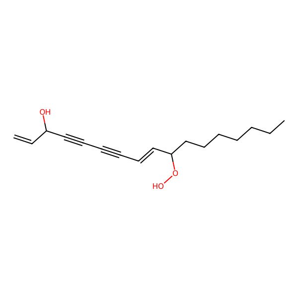 2D Structure of (3R,10S,8E)-10-Hydroperoxy-1,8-heptadecadiene-4,6-diyn-3-ol 2D Structure of (3R,10S,8E)-10-Hydroperoxy-1,8-heptadecadiene-4,6-diyn-3-ol