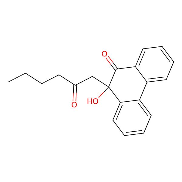 2D Structure of 10-Hydroxy-10-(2-oxohexyl)phenanthren-9-one 2D Structure of 10-Hydroxy-10-(2-oxohexyl)phenanthren-9-one
