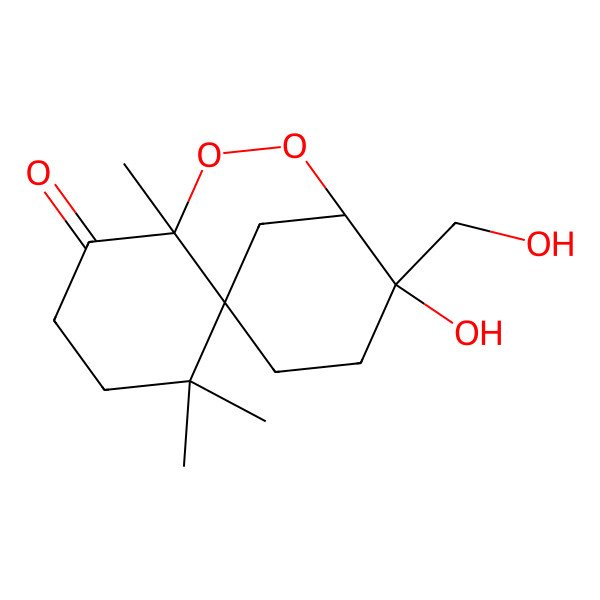 2D Structure of 10-Hydroxy-10-(hydroxymethyl)-2,2,6-trimethyl-7,8-dioxatricyclo[7.3.1.01,6]tridecan-5-one