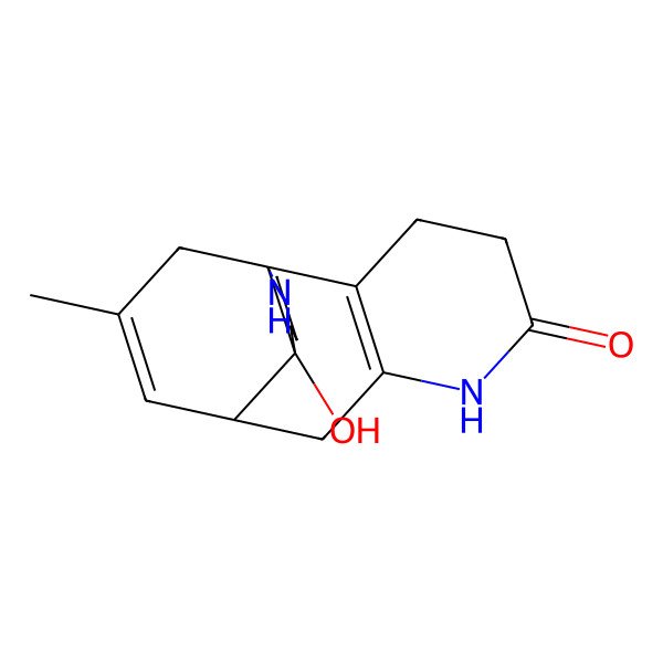 2D Structure of 10-Hydroxy-16-methyl-6,14-diazatetracyclo[7.5.3.01,10.02,7]heptadeca-2(7),16-dien-5-one