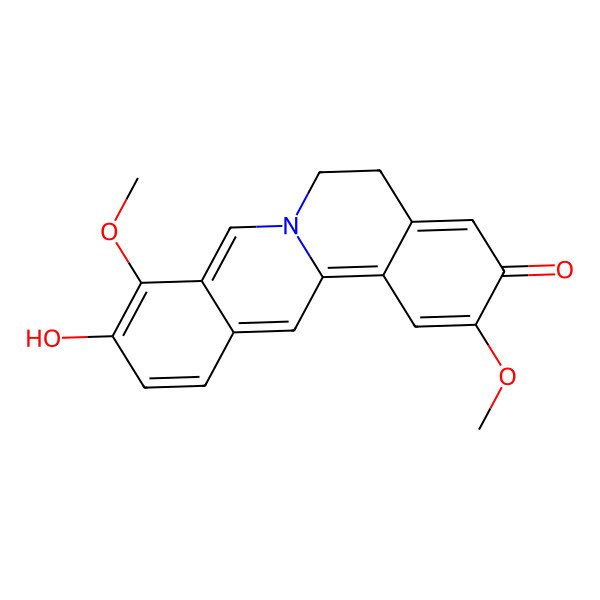 2D Structure of 10-Hydroxy-2,9-dimethoxy-5,6-dihydroisoquinolino[2,1-b]isoquinolin-3-one
