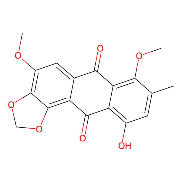 2D Structure of 10-Hydroxy-4,7-dimethoxy-8-methylnaphtho[3,2-g][1,3]benzodioxole-6,11-dione