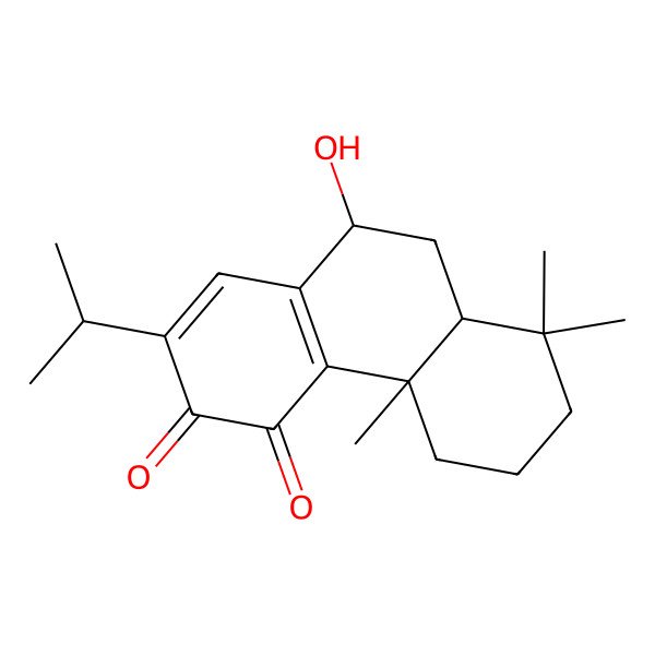 2D Structure of 10-Hydroxy-4b,8,8-trimethyl-2-propan-2-yl-5,6,7,8a,9,10-hexahydrophenanthrene-3,4-dione
