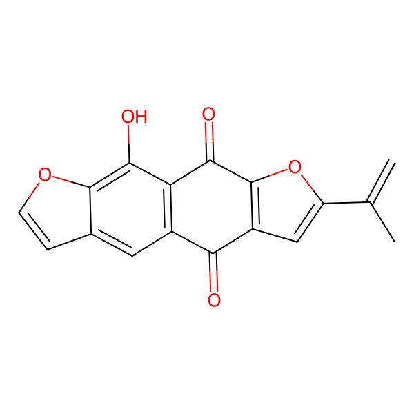 2D Structure of 10-Hydroxy-7-prop-1-en-2-yl-[1]benzofuro[5,6-f][1]benzofuran-5,9-dione