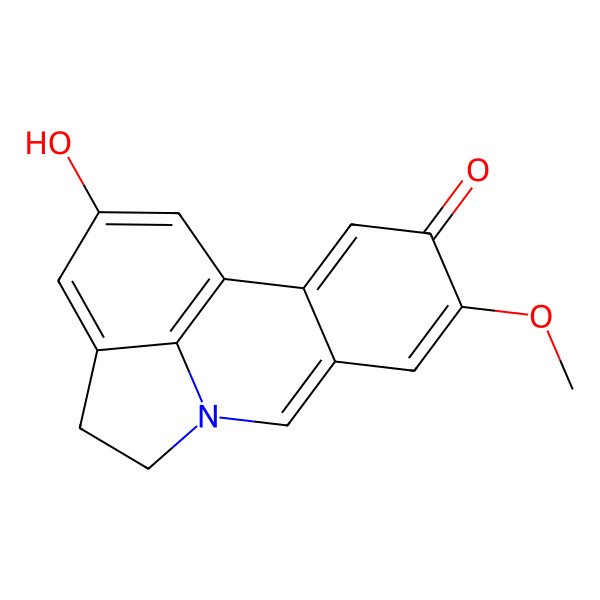 2D Structure of 10-Hydroxy-9-methoxy-4,5-dihydropyrrolo[3,2,1-de]phenanthridin-6-ium-2-olate