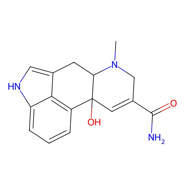 2D Structure of 10-Hydroxy-trans-paspalic acid Amide