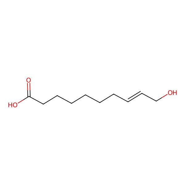 2D Structure of 10-Hydroxydec-8-enoic acid