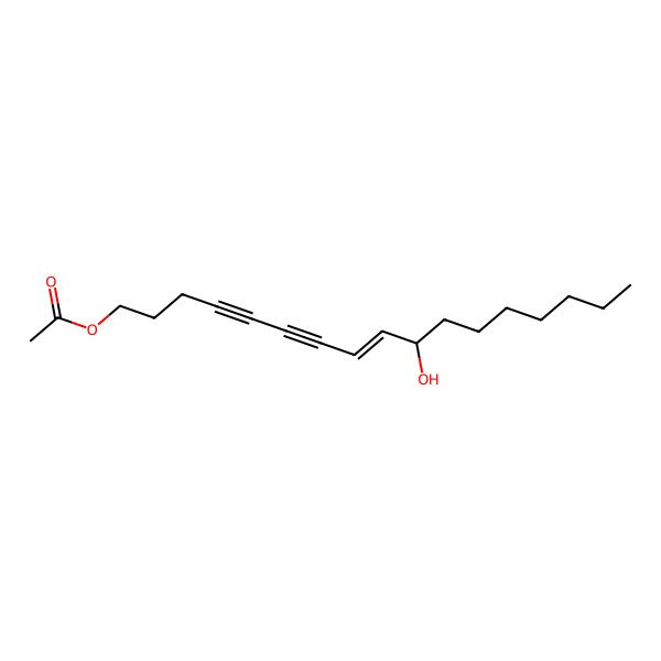 2D Structure of 10-Hydroxyheptadec-8-en-4,6-diynyl acetate 2D Structure of 10-Hydroxyheptadec-8-en-4,6-diynyl acetate