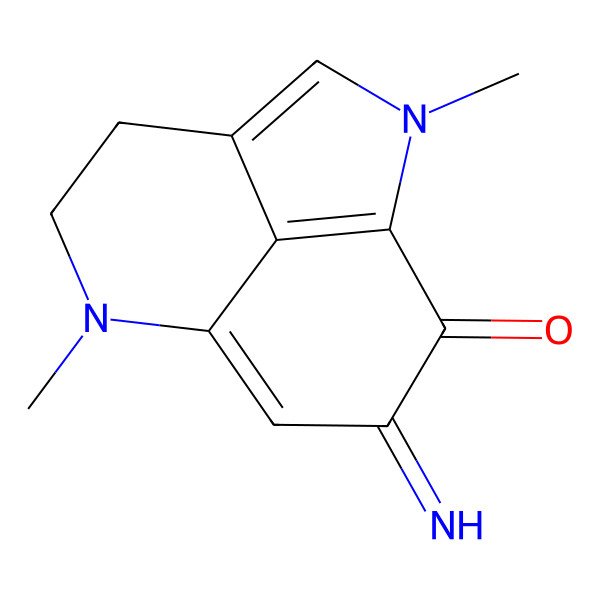 2D Structure of 10-Imino-2,7-dimethyl-2,7-diazatricyclo[6.3.1.04,12]dodeca-1(12),3,8-trien-11-one