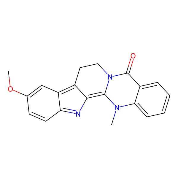2D Structure of 10-Methoxy-14-methyl-5-oxo-5,7,8,14-tetrahydro-indolo-[2,3-c]-quinazo-[3,2,a]-pyridine