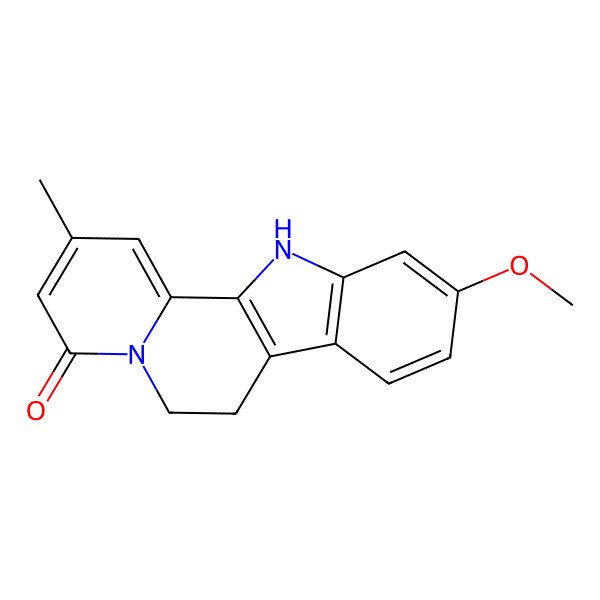 2D Structure of 10-methoxy-2-methyl-7,12-dihydro-6H-indolo[2,3-a]quinolizin-4-one
