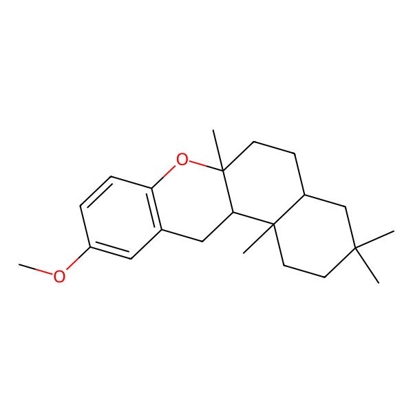 2D Structure of 10-Methoxy-3,3,6a,12b-tetramethyl-1,2,4,4a,5,6,12,12a-octahydrobenzo[a]xanthene