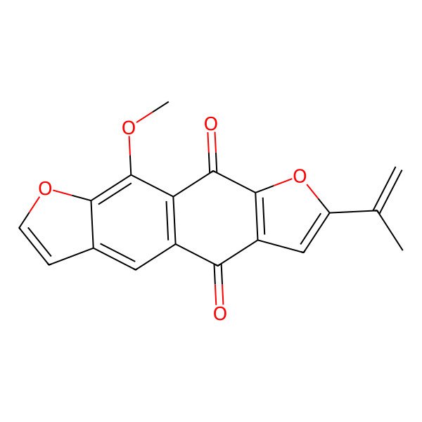 2D Structure of 10-Methoxy-7-prop-1-en-2-yl-[1]benzofuro[5,6-f][1]benzofuran-5,9-dione