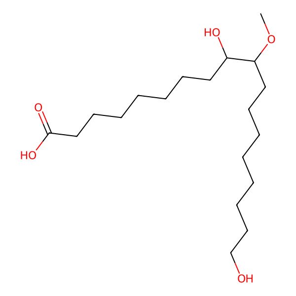 2D Structure of 10-Methoxy-9,18-dihydroxyoctadecanoic acid