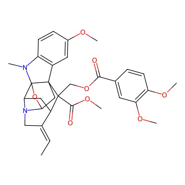 2D Structure of 10-methoxy-N(1)-methylburnamine-17-O-veratrate 2D Structure of 10-methoxy-N(1)-methylburnamine-17-O-veratrate