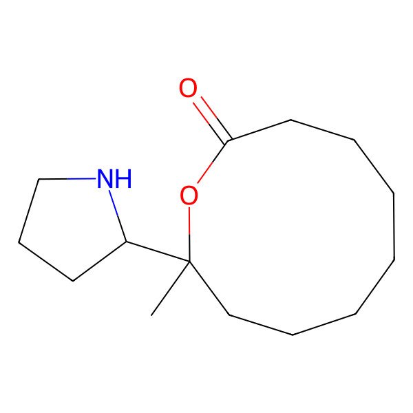 2D Structure of 10-Methyl-10-pyrrolidin-2-yloxecan-2-one