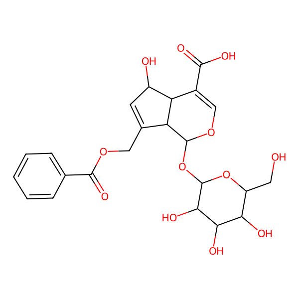 2D Structure of 10-O-Benzoyldeacetylasperulosidic acid