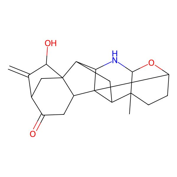2D Structure of 19-Hydroxy-5-methyl-18-methylidene-9-oxa-11-azaheptacyclo[15.2.1.01,14.02,12.04,13.05,10.08,13]icosan-16-one