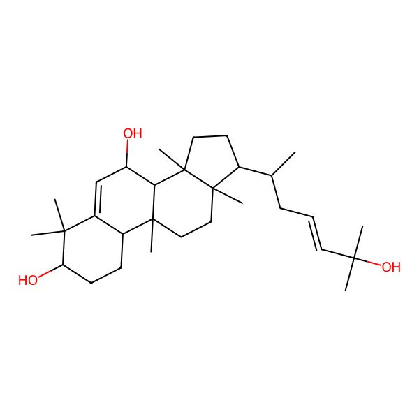 2D Structure of 17-(6-hydroxy-6-methylhept-4-en-2-yl)-4,4,9,13,14-pentamethyl-2,3,7,8,10,11,12,15,16,17-decahydro-1H-cyclopenta[a]phenanthrene-3,7-diol