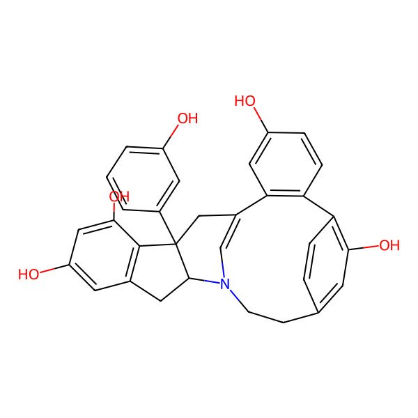 2D Structure of (10S,18S)-10-(3-hydroxyphenyl)-19-azahexacyclo[20.2.2.18,19.02,7.010,18.011,16]heptacosa-1(24),2(7),3,5,8(27),11(16),12,14,22,25-decaene-5,12,14,24-tetrol