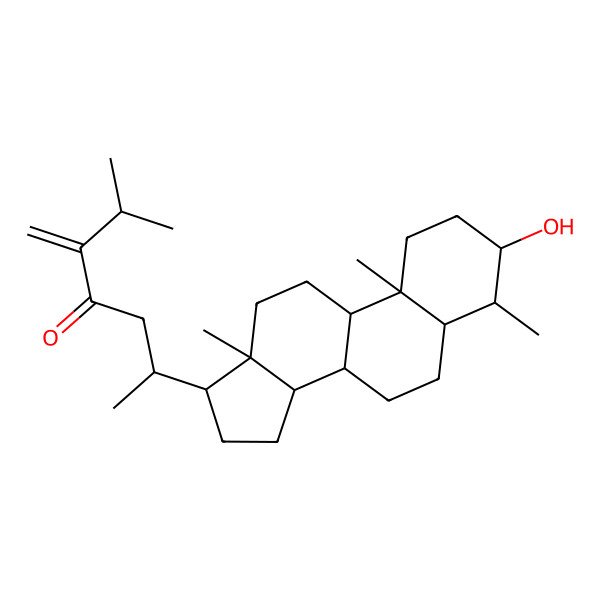2D Structure of (6R)-6-[(3S,4S,5S,8S,9S,10R,13R,14S,17R)-3-hydroxy-4,10,13-trimethyl-2,3,4,5,6,7,8,9,11,12,14,15,16,17-tetradecahydro-1H-cyclopenta[a]phenanthren-17-yl]-2-methyl-3-methylideneheptan-4-one