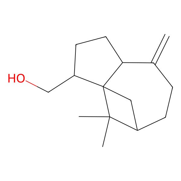 2D Structure of (10,10-Dimethyl-6-methylidene-2-tricyclo[7.1.1.01,5]undecanyl)methanol