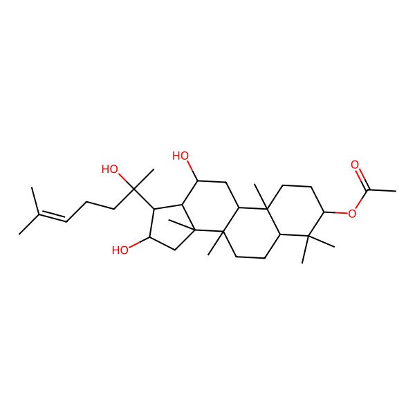 2D Structure of [12,16-dihydroxy-17-(2-hydroxy-6-methylhept-5-en-2-yl)-4,4,8,10,14-pentamethyl-2,3,5,6,7,9,11,12,13,15,16,17-dodecahydro-1H-cyclopenta[a]phenanthren-3-yl] acetate