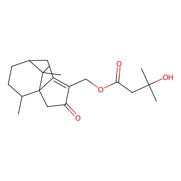 2D Structure of (10,11,11-Trimethyl-3-oxo-4-tricyclo[5.3.1.01,5]undec-4-enyl)methyl 3-hydroxy-3-methylbutanoate
