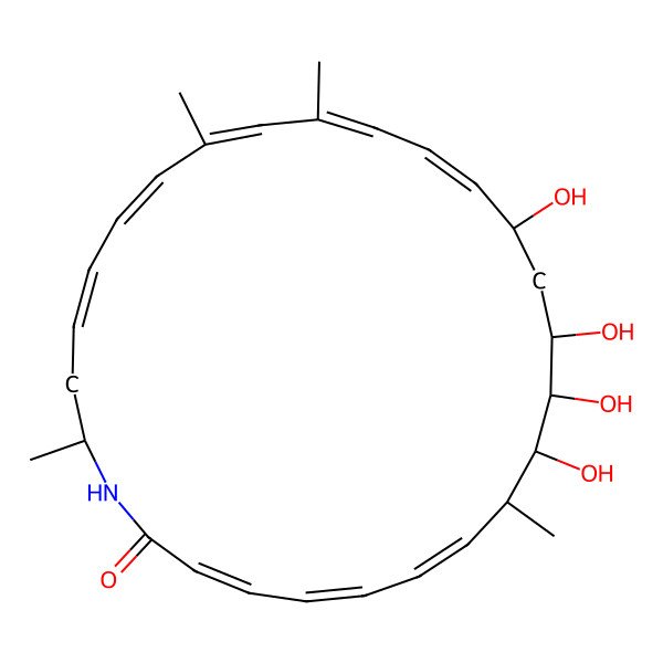 2D Structure of 10,11,12,14-Tetrahydroxy-9,18,20,26-tetramethyl-1-azacyclohexacosa-3,5,7,15,17,19,21,23-octaen-2-one