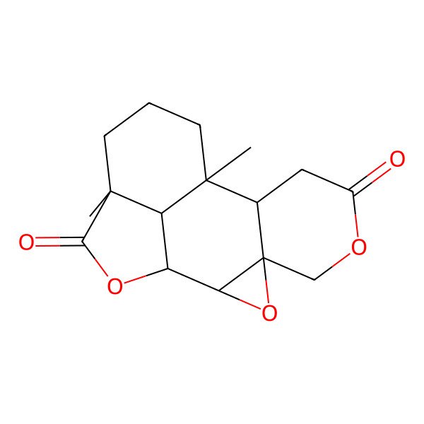2D Structure of 10,14-Dimethyl-3,6,16-trioxapentacyclo[8.6.1.02,4.04,9.014,17]heptadecane-7,15-dione