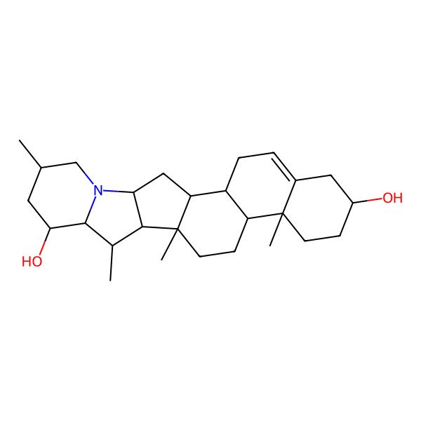 2D Structure of 10,14,16,20-Tetramethyl-22-azahexacyclo[12.10.0.02,11.05,10.015,23.017,22]tetracos-4-ene-7,18-diol