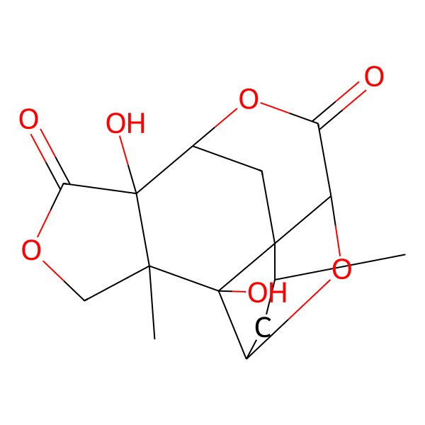 2D Structure of 10,15-Dihydroxy-2,14-dimethyl-5,8,12-trioxapentacyclo[7.6.1.01,6.04,15.010,14]hexadecane-7,11-dione
