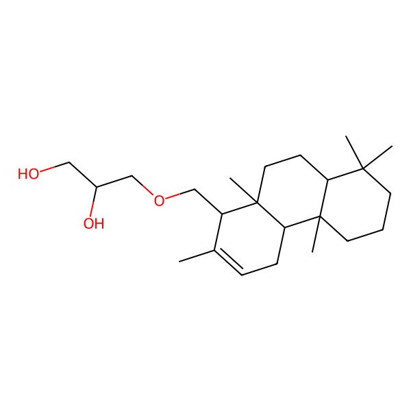 2D Structure of (2S)-3-[[(1R,4aS,4bS,8aR,10aR)-2,4b,8,8,10a-pentamethyl-4,4a,5,6,7,8a,9,10-octahydro-1H-phenanthren-1-yl]methoxy]propane-1,2-diol