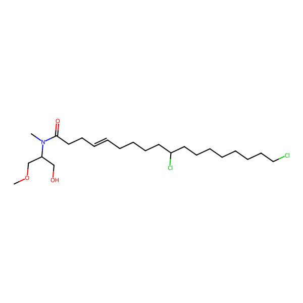 2D Structure of 10,18-dichloro-N-(1-hydroxy-3-methoxypropan-2-yl)-N-methyloctadec-4-enamide