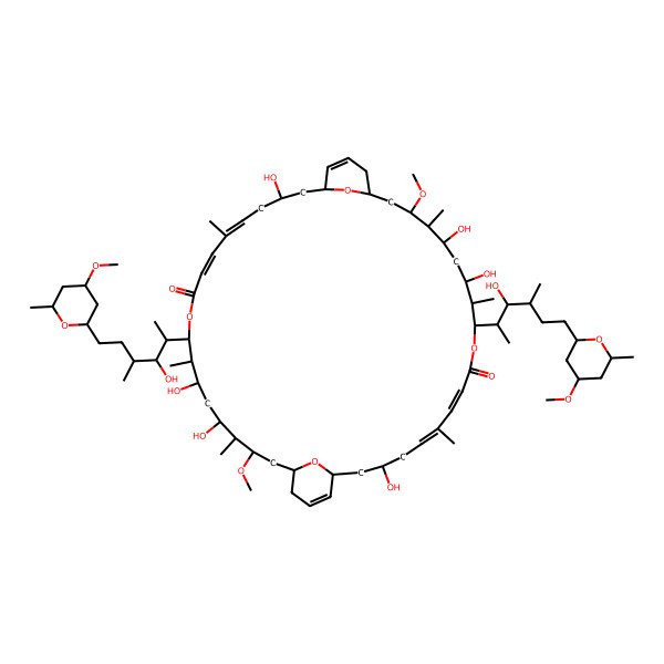 2D Structure of (1R,3S,5Z,7Z,11S,12S,13R,15S,16S,17S,19S,23R,25S,27Z,29Z,33S,34S,35R,37S,38S,39S,41S)-3,13,15,25,35,37-hexahydroxy-11,33-bis[(2S,3S,4S)-3-hydroxy-6-[(2S,4R,6S)-4-methoxy-6-methyloxan-2-yl]-4-methylhexan-2-yl]-17,39-dimethoxy-6,12,16,28,34,38-hexamethyl-10,32,45,46-tetraoxatricyclo[39.3.1.119,23]hexatetraconta-5,7,21,27,29,43-hexaene-9,31-dione