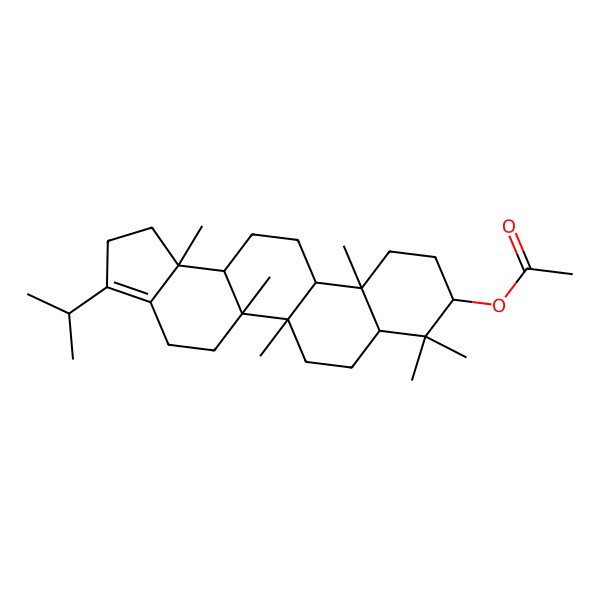 2D Structure of [(5aR,5bR,7aR,9S,11aR,11bR,13aS,13bR)-5a,5b,8,8,11a,13b-hexamethyl-3-propan-2-yl-1,2,4,5,6,7,7a,9,10,11,11b,12,13,13a-tetradecahydrocyclopenta[a]chrysen-9-yl] acetate