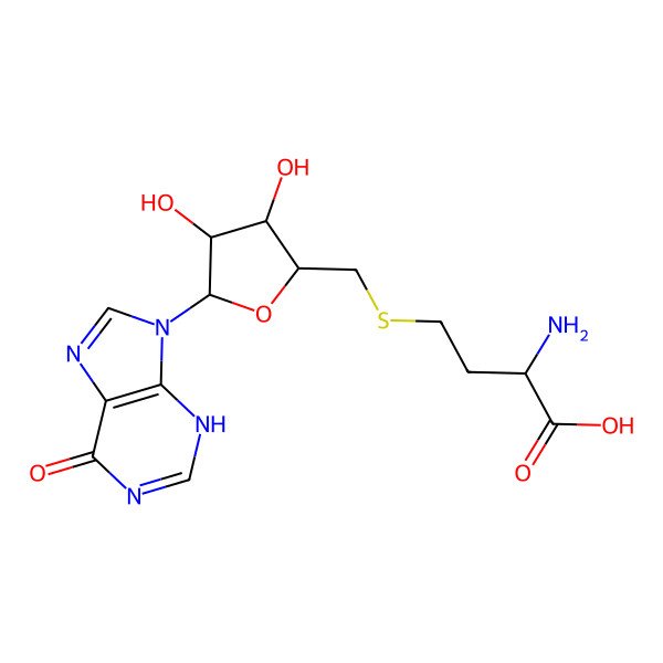 2D Structure of (2S)-2-amino-4-[[(2S,3S,4R,5R)-3,4-dihydroxy-5-(6-oxo-3H-purin-9-yl)oxolan-2-yl]methylsulfanyl]butanoic acid