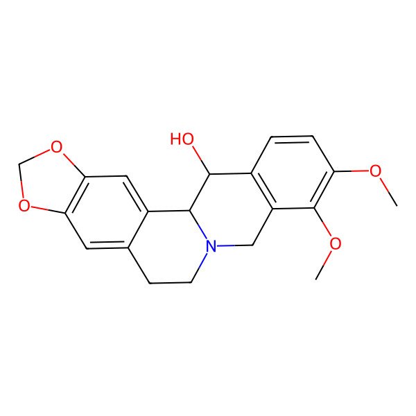 2D Structure of (1R,21S)-16,17-dimethoxy-5,7-dioxa-13-azapentacyclo[11.8.0.02,10.04,8.015,20]henicosa-2,4(8),9,15(20),16,18-hexaen-21-ol