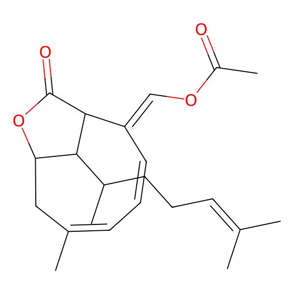 2D Structure of [(Z)-[(1S,3Z,5E,8S,11R)-6-methyl-11-[(2S)-6-methylhept-5-en-2-yl]-10-oxo-9-oxabicyclo[6.2.1]undeca-3,5-dien-2-ylidene]methyl] acetate
