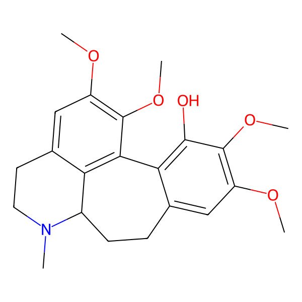 2D Structure of 4,5,16,17-Tetramethoxy-11-methyl-11-azatetracyclo[8.7.1.02,7.014,18]octadeca-1(18),2,4,6,14,16-hexaen-3-ol