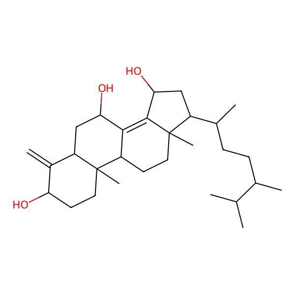 2D Structure of 17-(5,6-Dimethylheptan-2-yl)-10,13-dimethyl-4-methylidene-1,2,3,5,6,7,9,11,12,15,16,17-dodecahydrocyclopenta[a]phenanthrene-3,7,15-triol