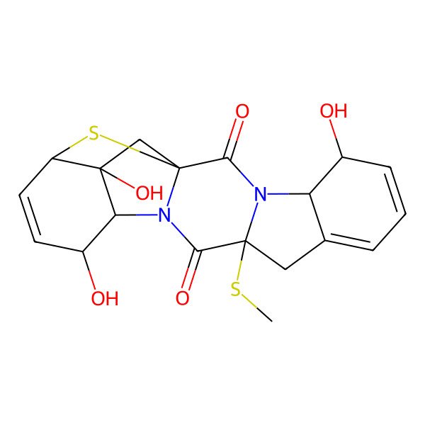 2D Structure of 5,15,19-Trihydroxy-11-methylsulfanyl-21-thia-3,13-diazahexacyclo[16.2.1.01,13.03,11.04,9.014,19]henicosa-6,8,16-triene-2,12-dione