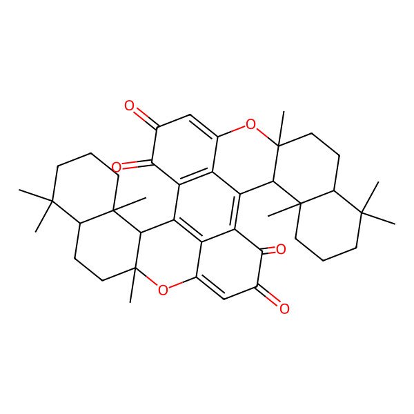 2D Structure of 4,8,8,12,21,25,25,29-Octamethyl-13,30-dioxanonacyclo[17.15.1.12,14.03,12.04,9.020,29.021,26.031,35.018,36]hexatriaconta-1(35),2(36),14,18,31-pentaene-16,17,33,34-tetrone