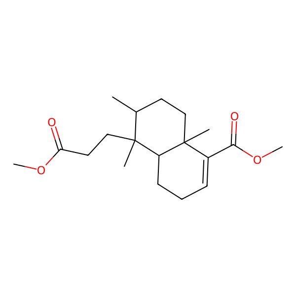 2D Structure of methyl (4aR,5S,6R,8aR)-5-(3-methoxy-3-oxopropyl)-5,6,8a-trimethyl-3,4,4a,6,7,8-hexahydronaphthalene-1-carboxylate
