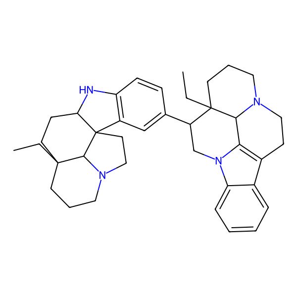 2D Structure of (15S,16R,19R)-15-ethyl-16-[(1R,9R,12R,19R)-12-ethyl-8,16-diazapentacyclo[10.6.1.01,9.02,7.016,19]nonadeca-2(7),3,5-trien-4-yl]-1,11-diazapentacyclo[9.6.2.02,7.08,18.015,19]nonadeca-2,4,6,8(18)-tetraene