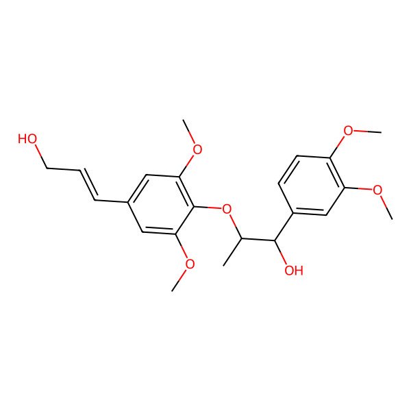 2D Structure of rel-(alphaS)-alpha-[(1R)-1-[4-[(1E)-3-Hydroxy-1-propen-1-yl]-2,6-dimethoxyphenoxy]ethyl]-3,4-dimethoxybenzenemethanol