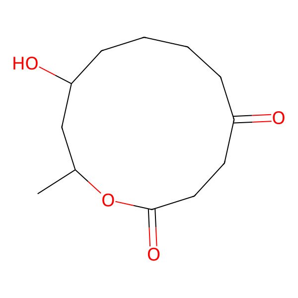 2D Structure of (10S,12S)-10-hydroxy-12-methyloxacyclododecane-2,5-dione