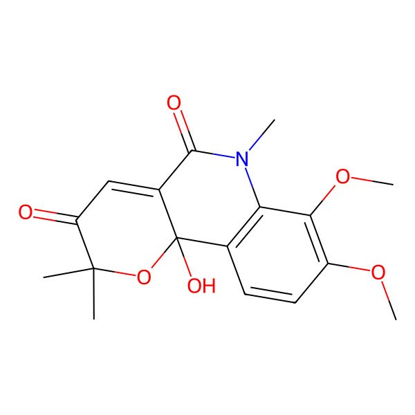 2D Structure of 10b-Hydroxy-7,8-dimethoxy-2,2,6-trimethylpyrano[3,2-c]quinoline-3,5-dione