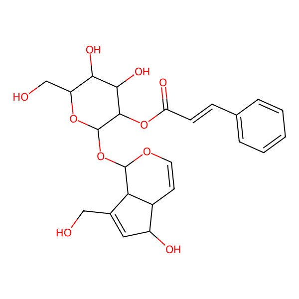 2D Structure of [4,5-Dihydroxy-2-[[5-hydroxy-7-(hydroxymethyl)-1,4a,5,7a-tetrahydrocyclopenta[c]pyran-1-yl]oxy]-6-(hydroxymethyl)oxan-3-yl] 3-phenylprop-2-enoate